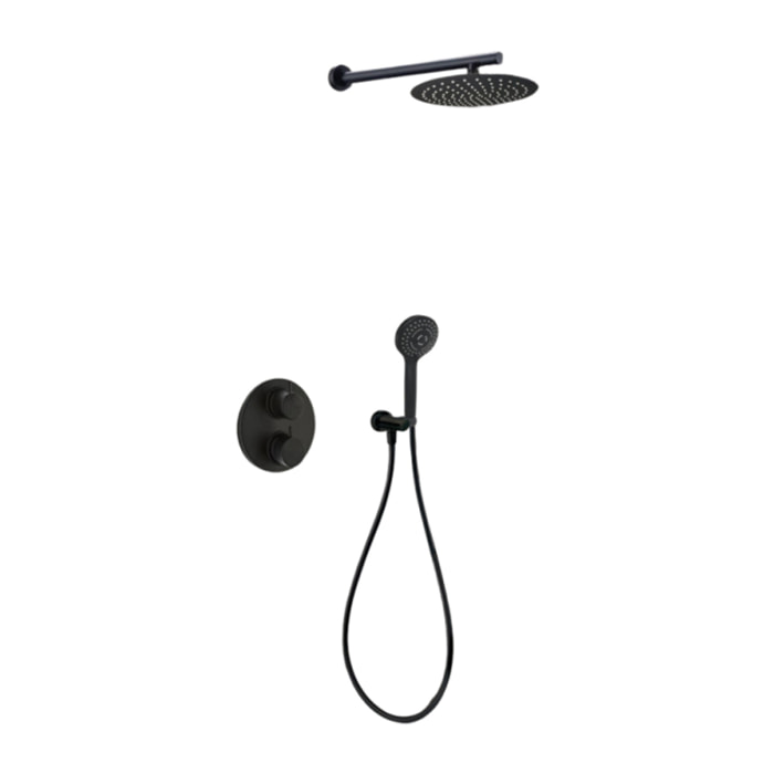 Colonne de douche encastrée ronde PAINI Ruby Noir Mat