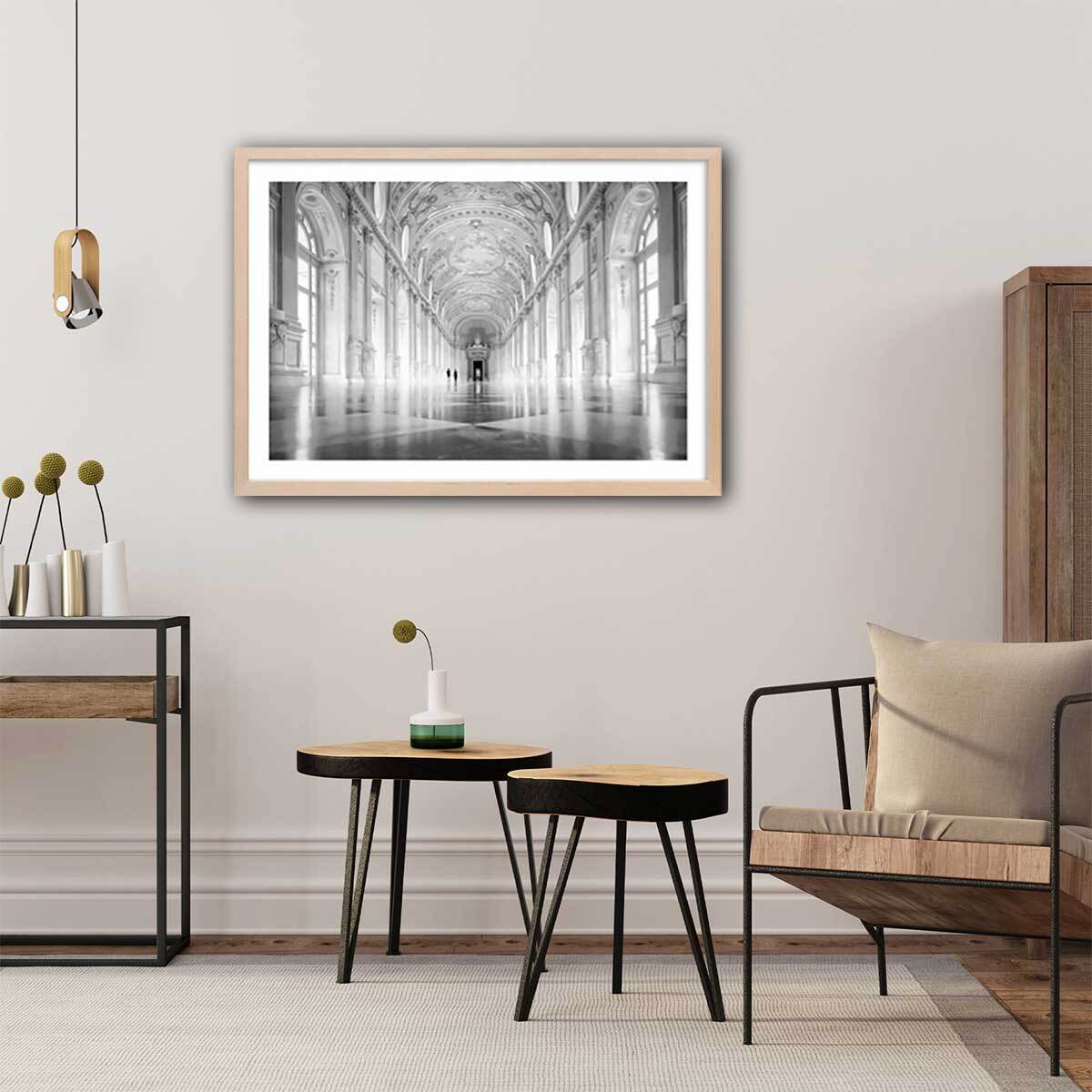 Affiche photo d'art galerie des glaces - Affiche + cadre en bois - Chêne