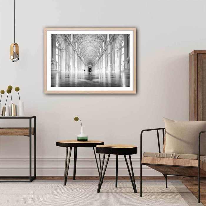 Affiche photo d'art galerie des glaces - Affiche + cadre en bois - Chêne