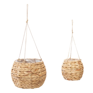Set de 2 pots suspendus "Hya" jacinthe d'eau
