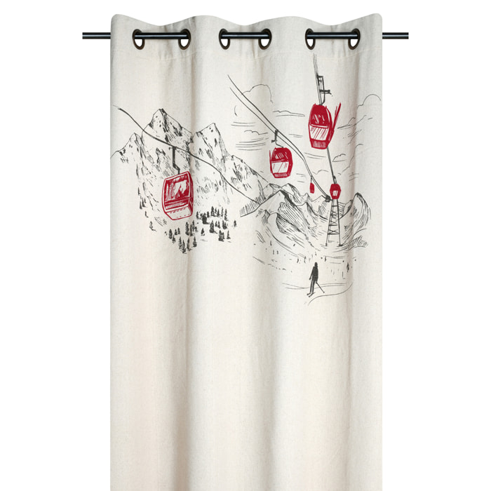 Rideau à oeillets style montagnard - Ecru