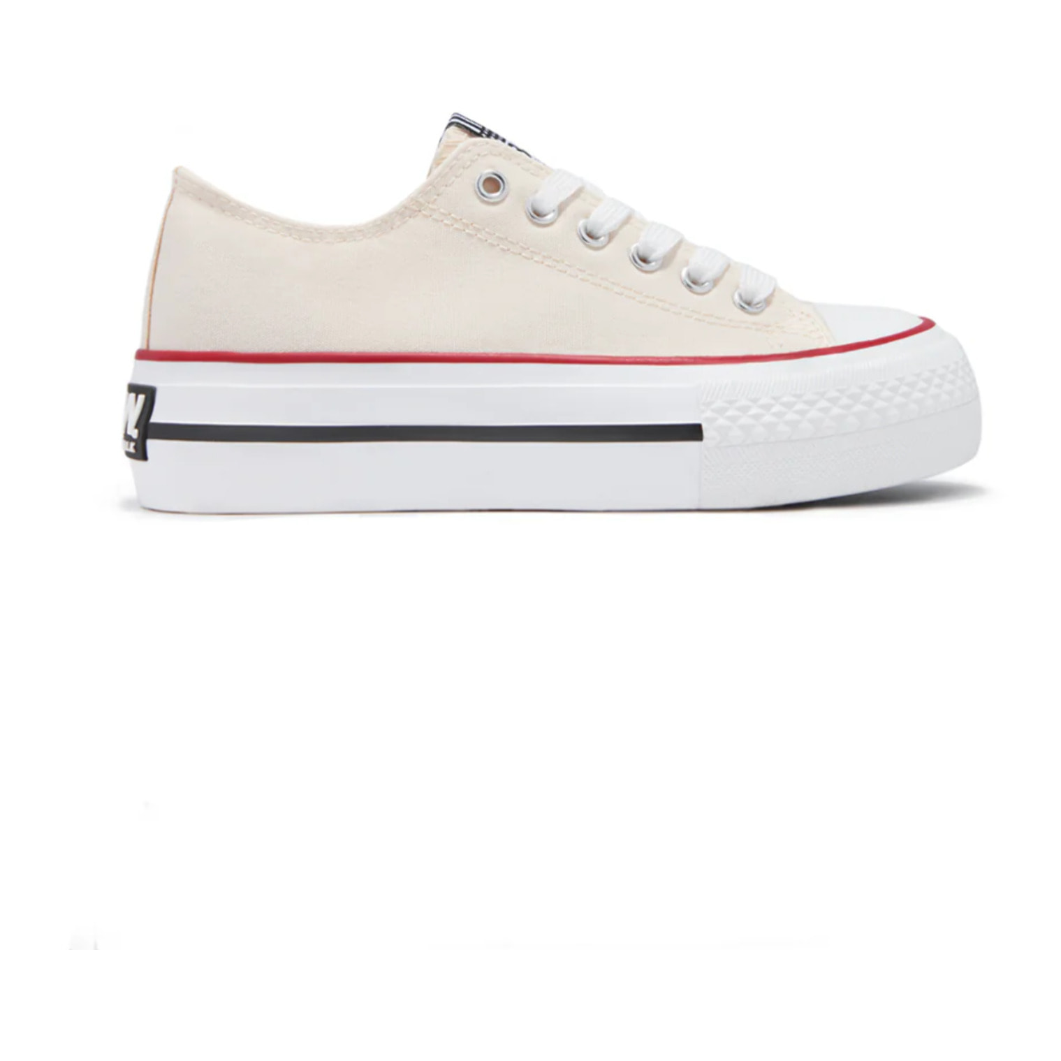 Zapatillas Lona Plataforma Blanco Roto B&W