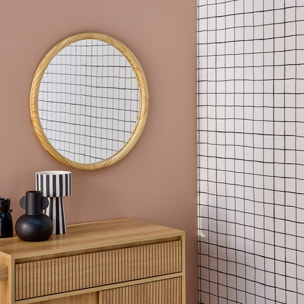Miroir rond en bois de pin Ø60cm GEORGIA naturel