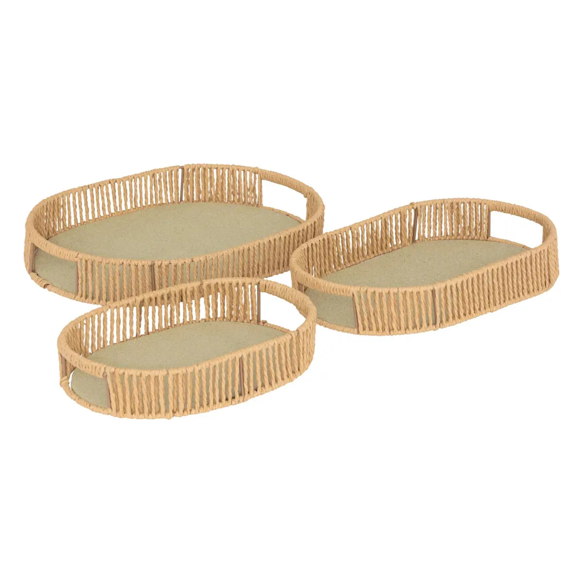 3 plateaux "Ali" beige 39x28x5,7cm