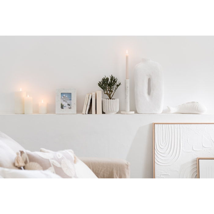 J-Line cadre photo Marbre - pierre - blanc - small