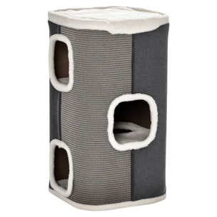 Tour à griffer chat 3 niv. - tonneau à gratter - plateforme observation avec coussin