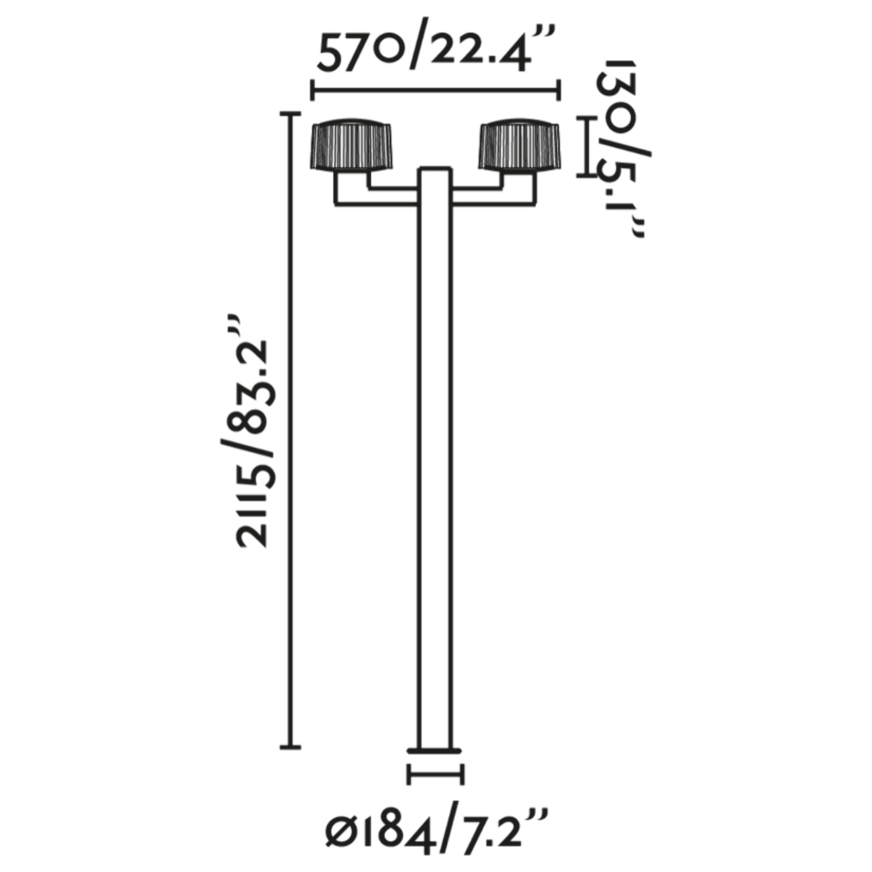 MUFFIN Lampadaire extérieure gris foncé 2XE27