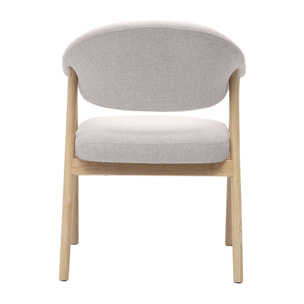 Chaises en tissu effet velours texturé beige et bois clair (lot de 2) GIULIA