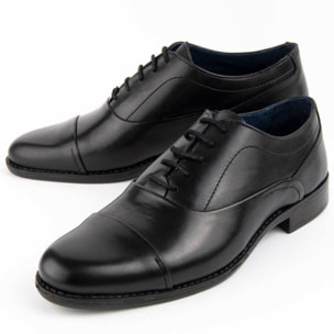 Zapato Oxford De Piel - Negro