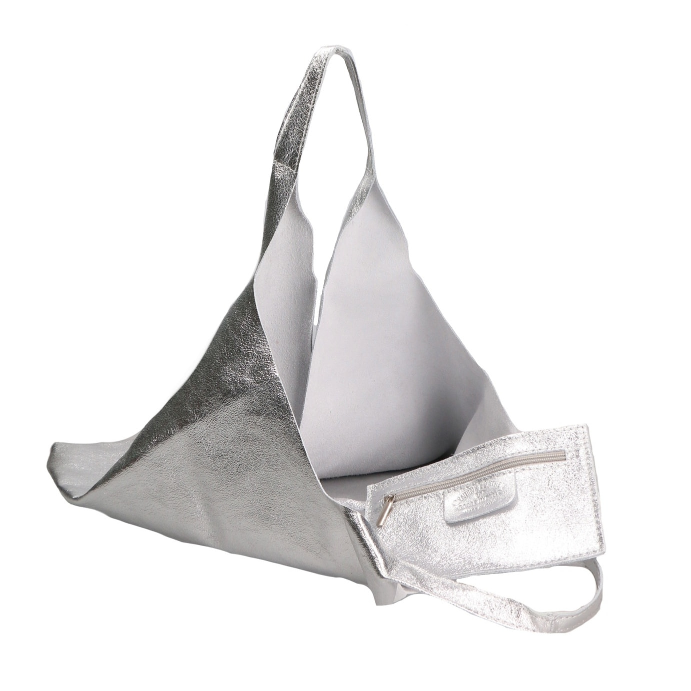 Borsa a spalla da donna - Modello Argenta - Pelle laminata - 44.0 x 38.0 x 3.0 cm