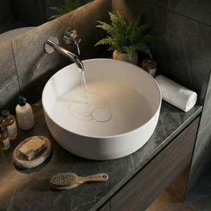 Vasque à poser Infinitio 39 x 39 x 12 cm sans trop-plein, blanc mat (SATINF3939M)