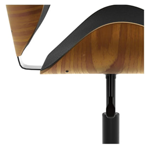 Chaise de bureau pivotante en cuir synthétique noir 79-91cm - Baudoin