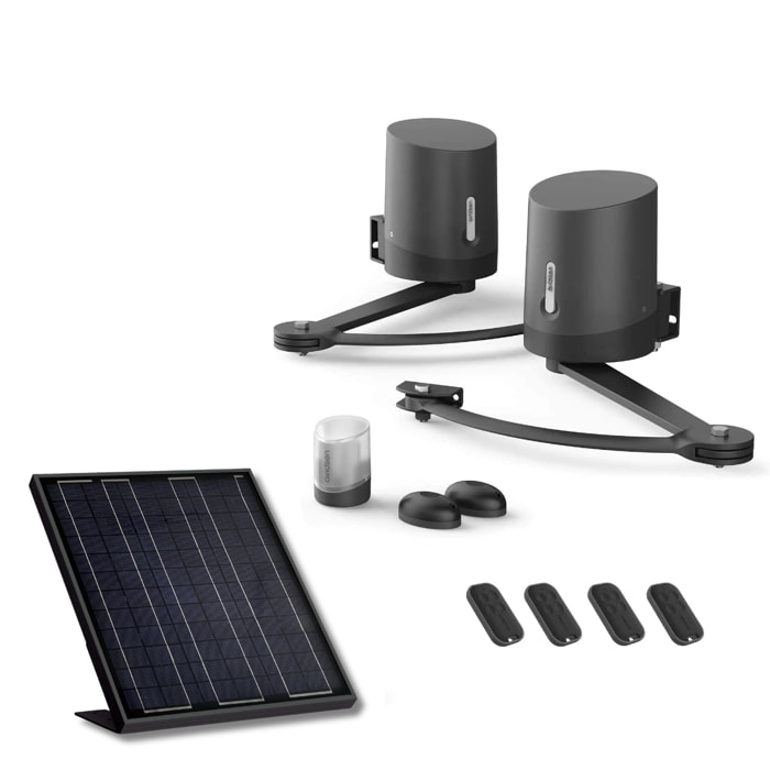 Motorisation pour portail à battants Avidsen ORANE510 + kit solaire + 2 télécommandes supplémentaires (4 en tout)