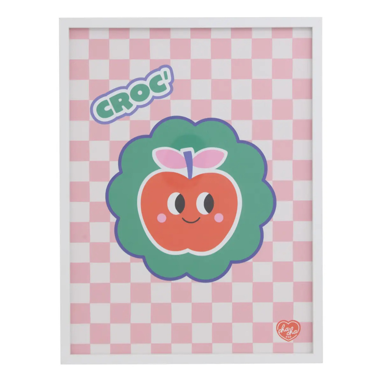 Toile Cha Cha Pop avec Cadre Blanc 31,5x2x41,5 cm