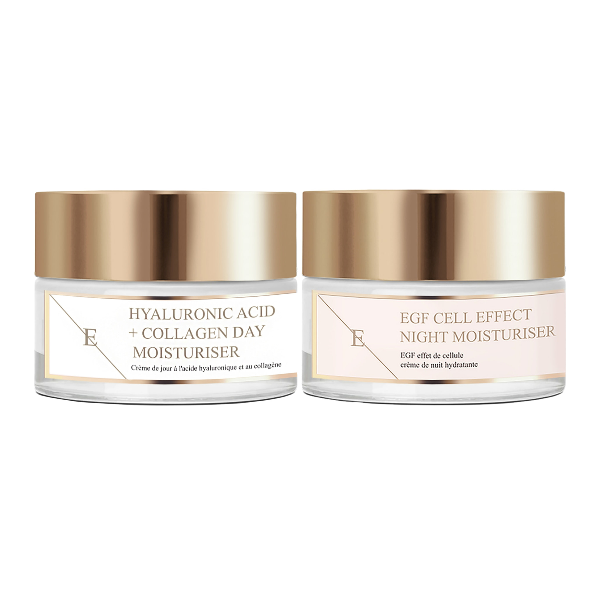 Crema de Día con Ácido Hialurónico y Colágeno + Hidratante de Noche EGF Cell Effect 50ml