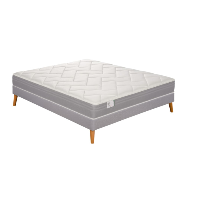 Ensemble L ADORABLE, matelas H23 ressorts ensachés, très ferme, sommier