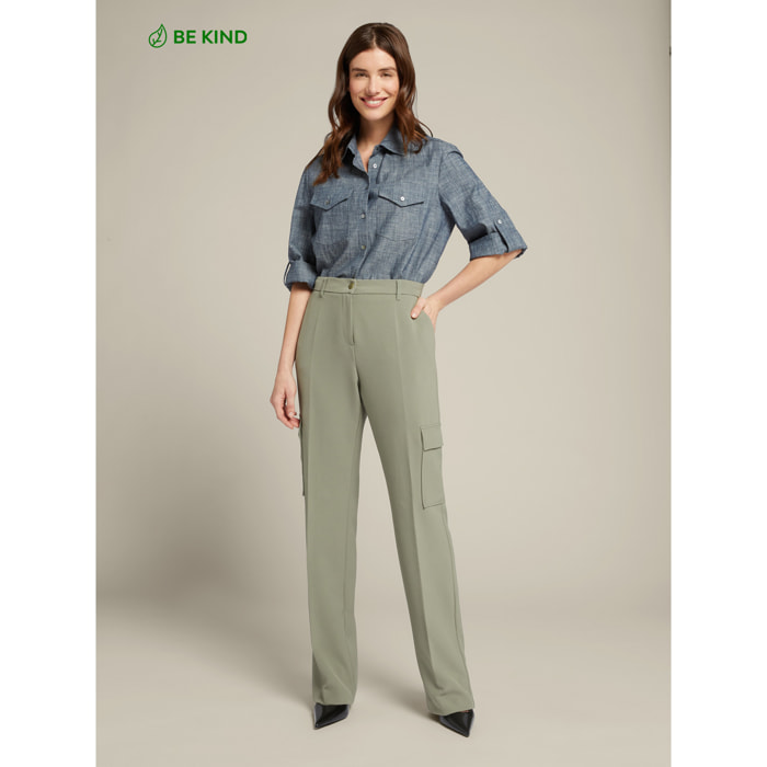 Elena Mirò - Pantalones confeccionados con fibras recicladas - Verde claro