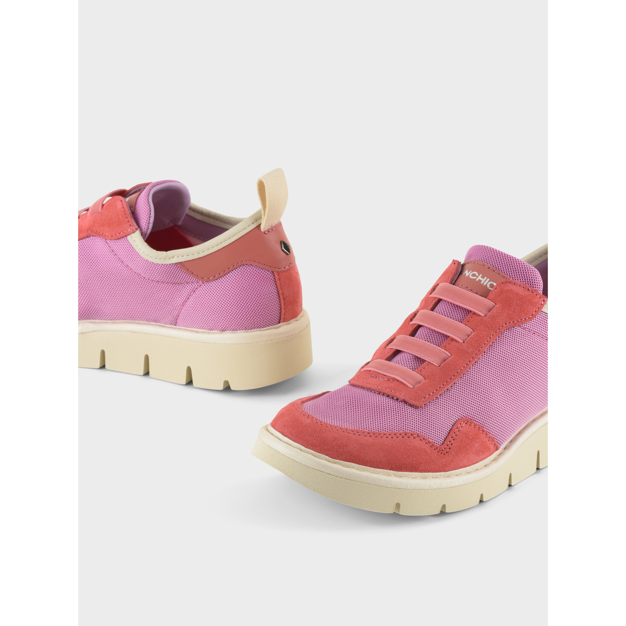 SLIP ON MUJER P05 DE MESH Y ANTE ROSA