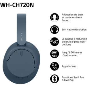 Casque SONY WH-CH720N Bleu
