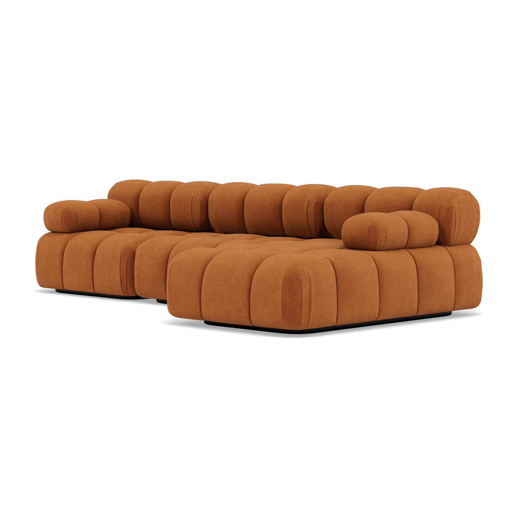 Ruby - canapé modulable d'angle droit 4 places en velours texturé - Terracotta