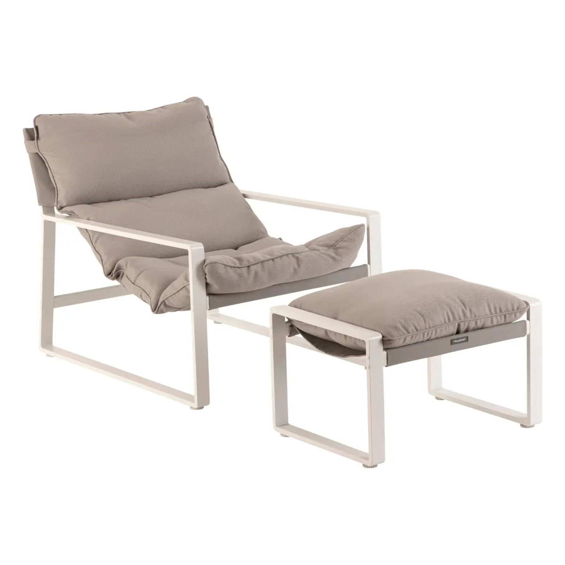 Fauteuil relax de jardin "Lambinio" blanc en aluminium en acier traité en epoxy