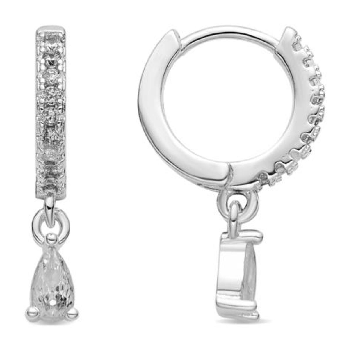 Pendientes acabado plata y Circonita Brillante