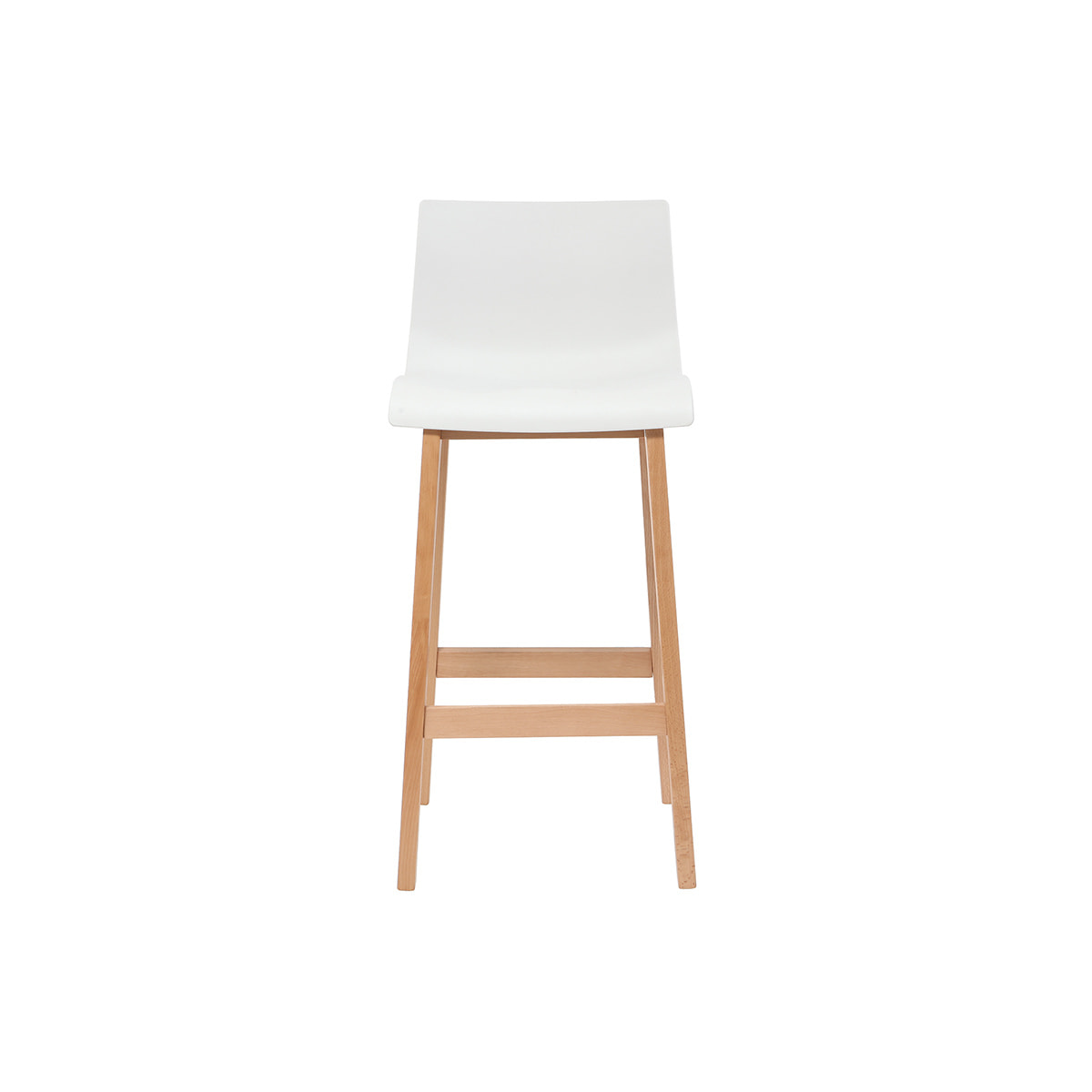 Tabouret de bar design bois et blanc 75 cm (lot de 2) NEW SURF