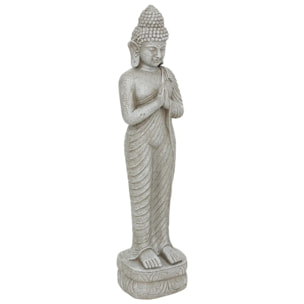 Bouddha déco extérieur Sakin H.100cm magnésie gris