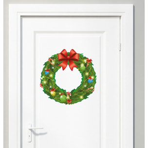 Sticker Noël la couronne - Autocollants stickers adhésifs noël - décoration fêtes