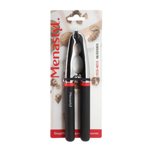 Casse noix en acier inoxydable avec manche en plastique