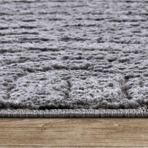 Tapis salon, motif géométrique, texture relief, lym chaleureux