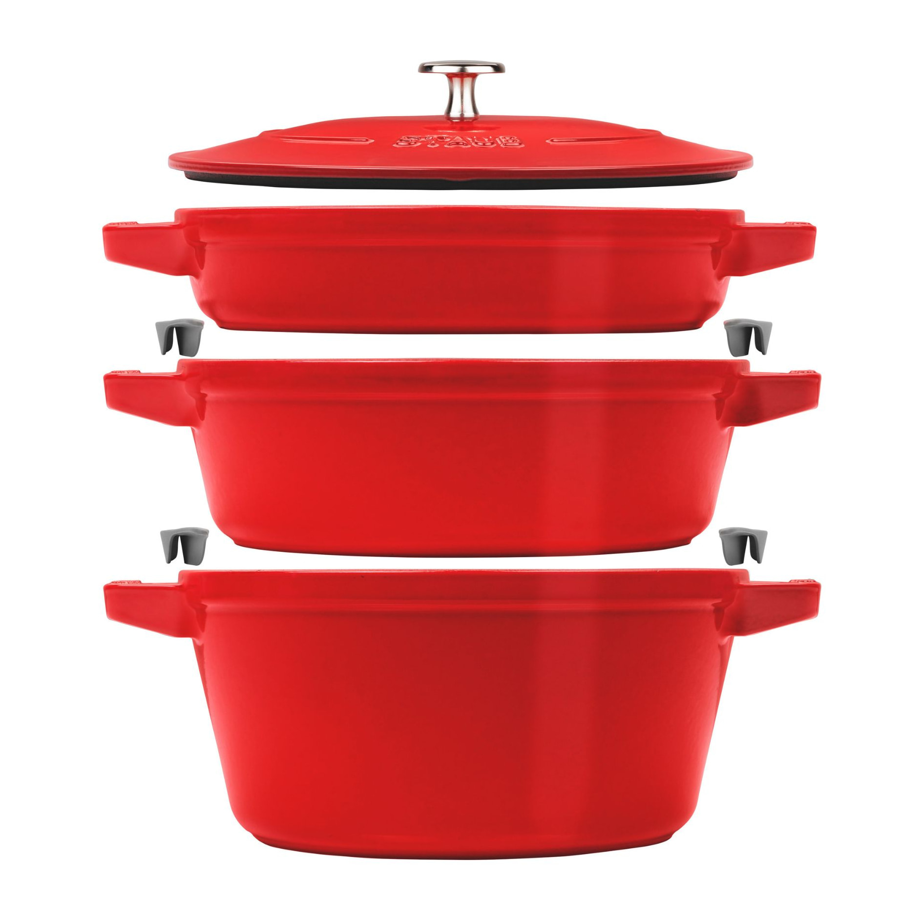 3-pcs, Set empilable, Cerise