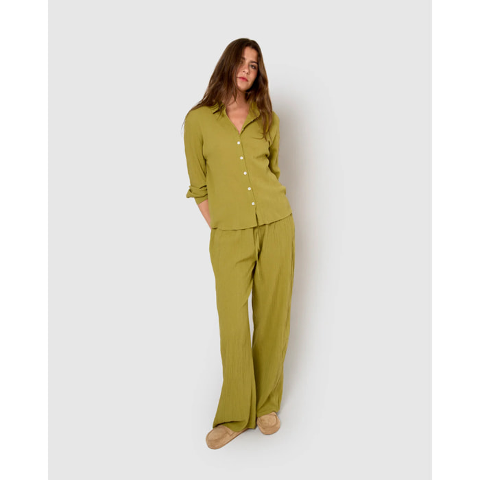 Pantalón algodón lino lima