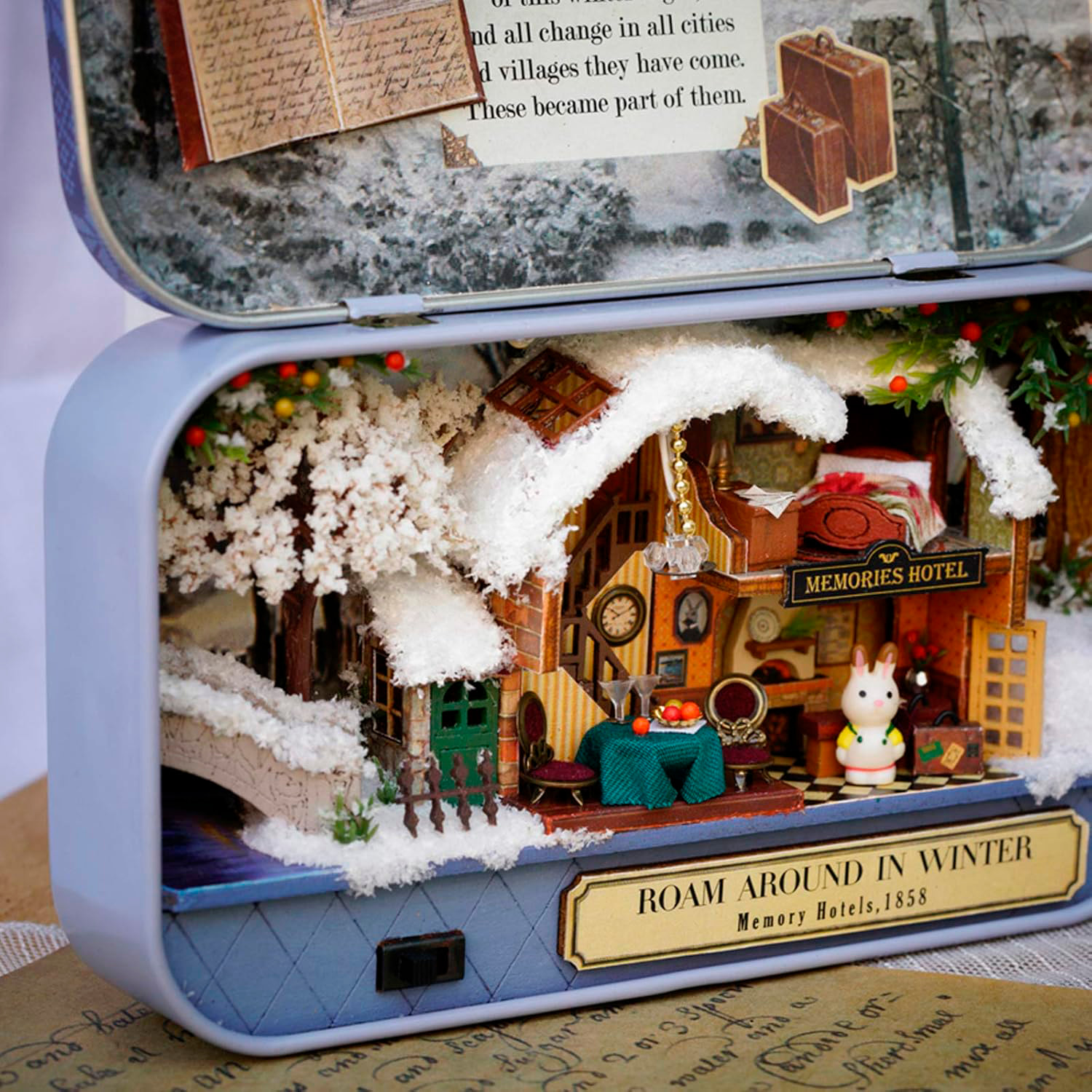 Paseos invernales. Maqueta 3D plegable, realista con gran detalle y luces led.