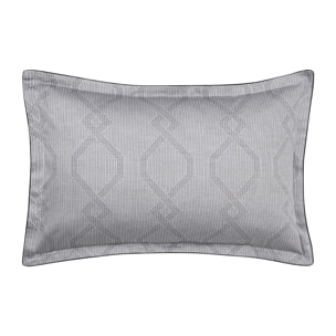 Taie d'oreiller imprimée en jacquard de coton bio, RIVOLI, Bleu