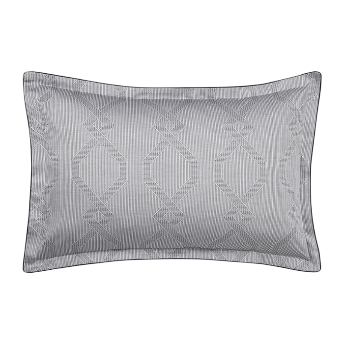 Taie d'oreiller imprimée en jacquard de coton bio, RIVOLI, Bleu