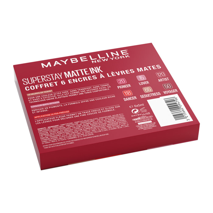 Maybelline Superstay Matte Ink Coffret 6 Rouge à Lèvres