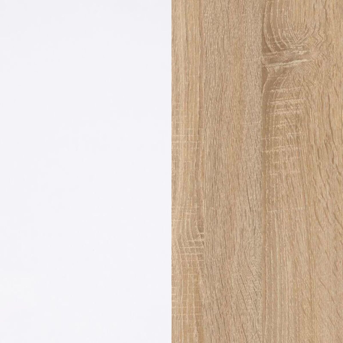 Armario Hexa 3 puertas 3 cajones Blanco Artik (Blanco Mate) - Roble Canadian