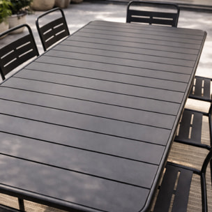 EVORA Ensemble table de jardin 200 cm et 8 chaises