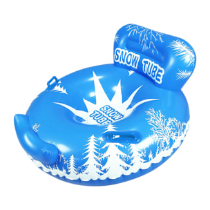 DAM Colchoneta híbrida redonda con respaldo y asas, para nieve y agua. 115cm. 115x115x66 Cm. Color: Azul