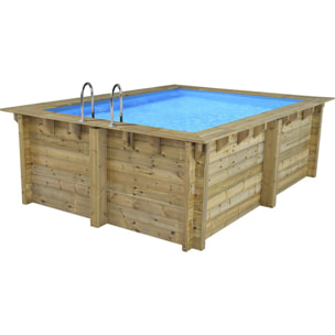 Piscine bois rectangle " Caimans  " - 4.10 x 3.00 x 1.24  m