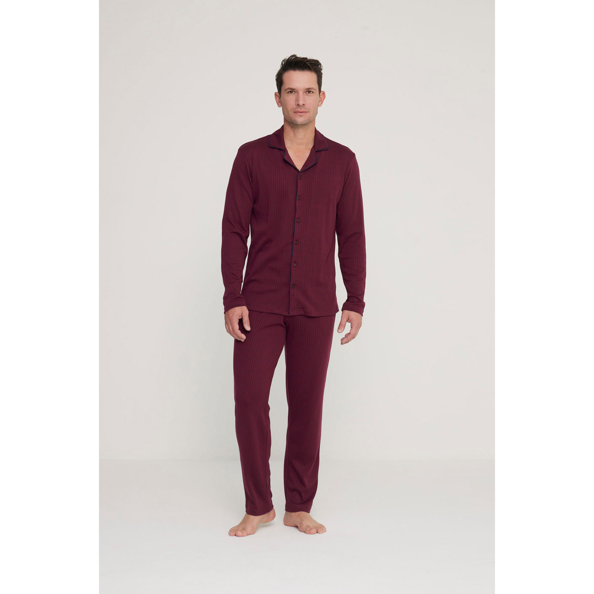 Pigiama uomo brooklyn in caldo cotone aperto davanti Noidinotte