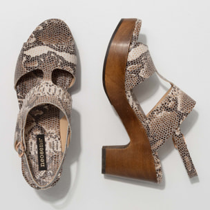 Sandalias con tacón S3270F FANTASY BOA BEIG/ST.LAURENT SANDAL color Boa beig