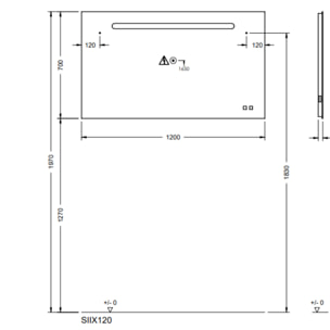 Miroir LED 120 cm BURGBAD Olena tactile et antibuée