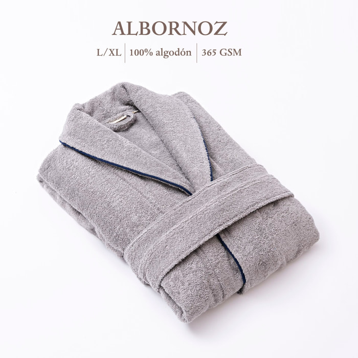 Albornoz Gris , 100% algodón, 360gsm,Scalpers home