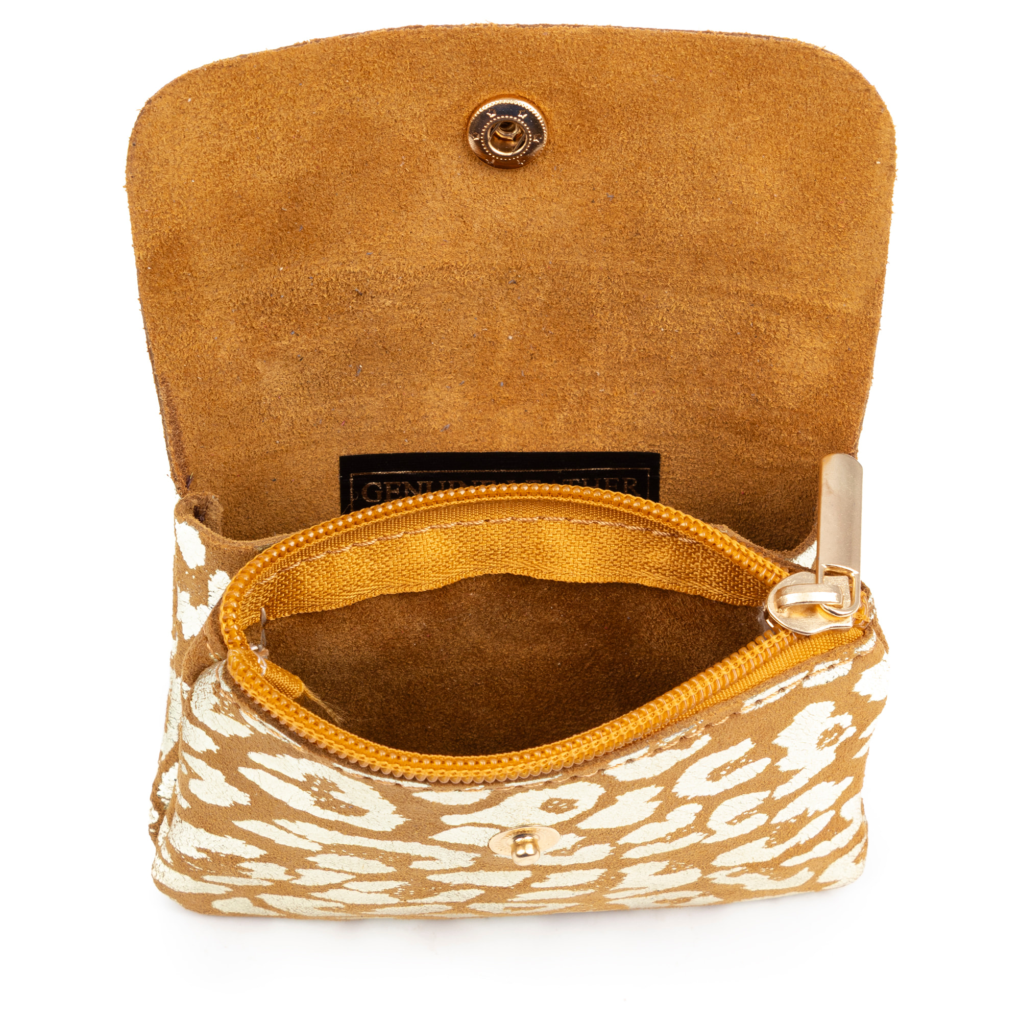 Alpignano monedero mujer. Piel auténtica Gamuza, diseño animal print leopardo, lacada brillante.