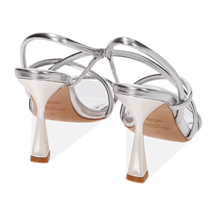 Sandalias laminadas plateadas