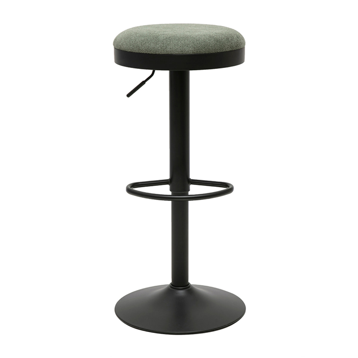 Tabourets de bar réglables en tissu chenille vert kaki et métal (lot de 2) THOR