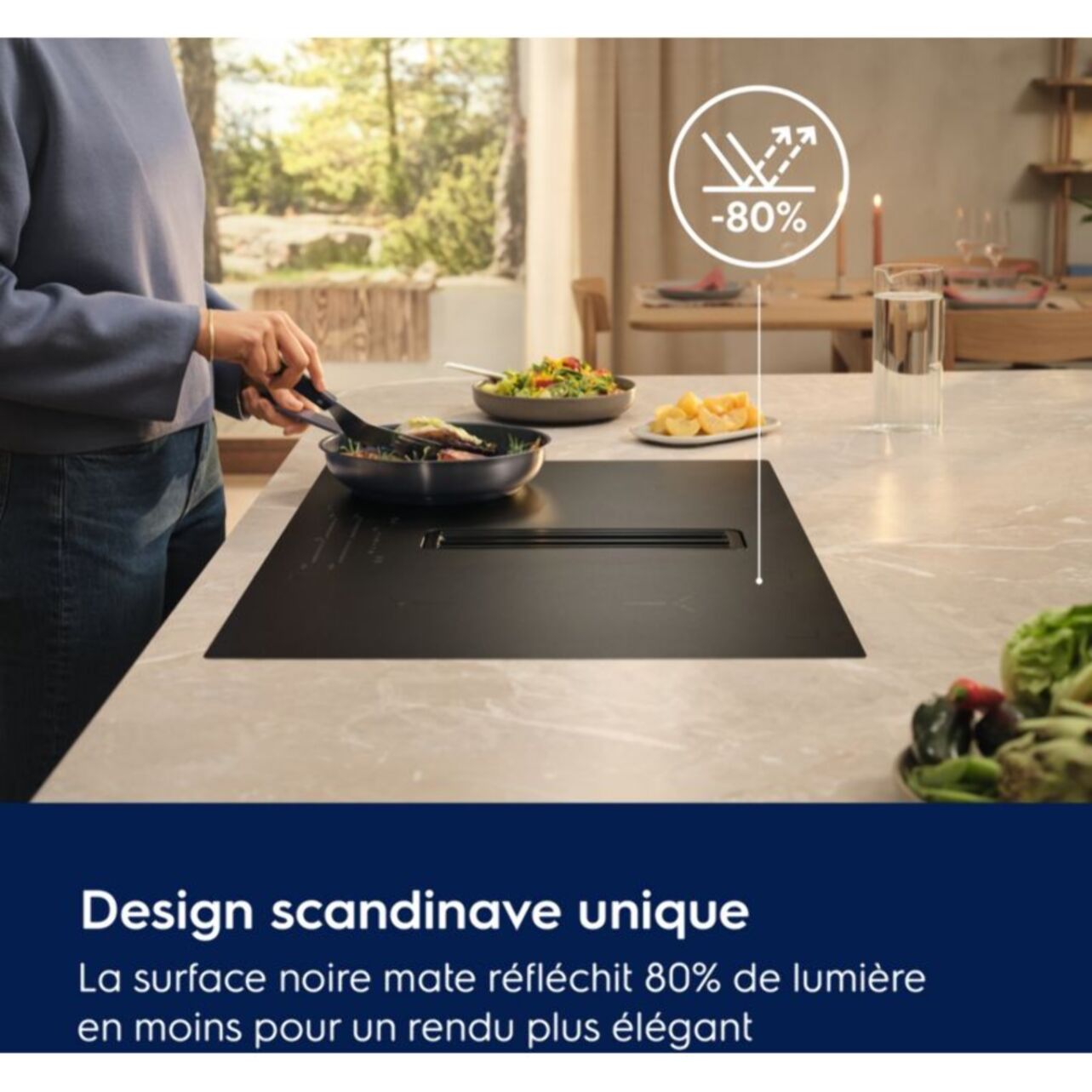 Plaque induction aspirante ELECTROLUX KCC73443CZ SaphirMatt