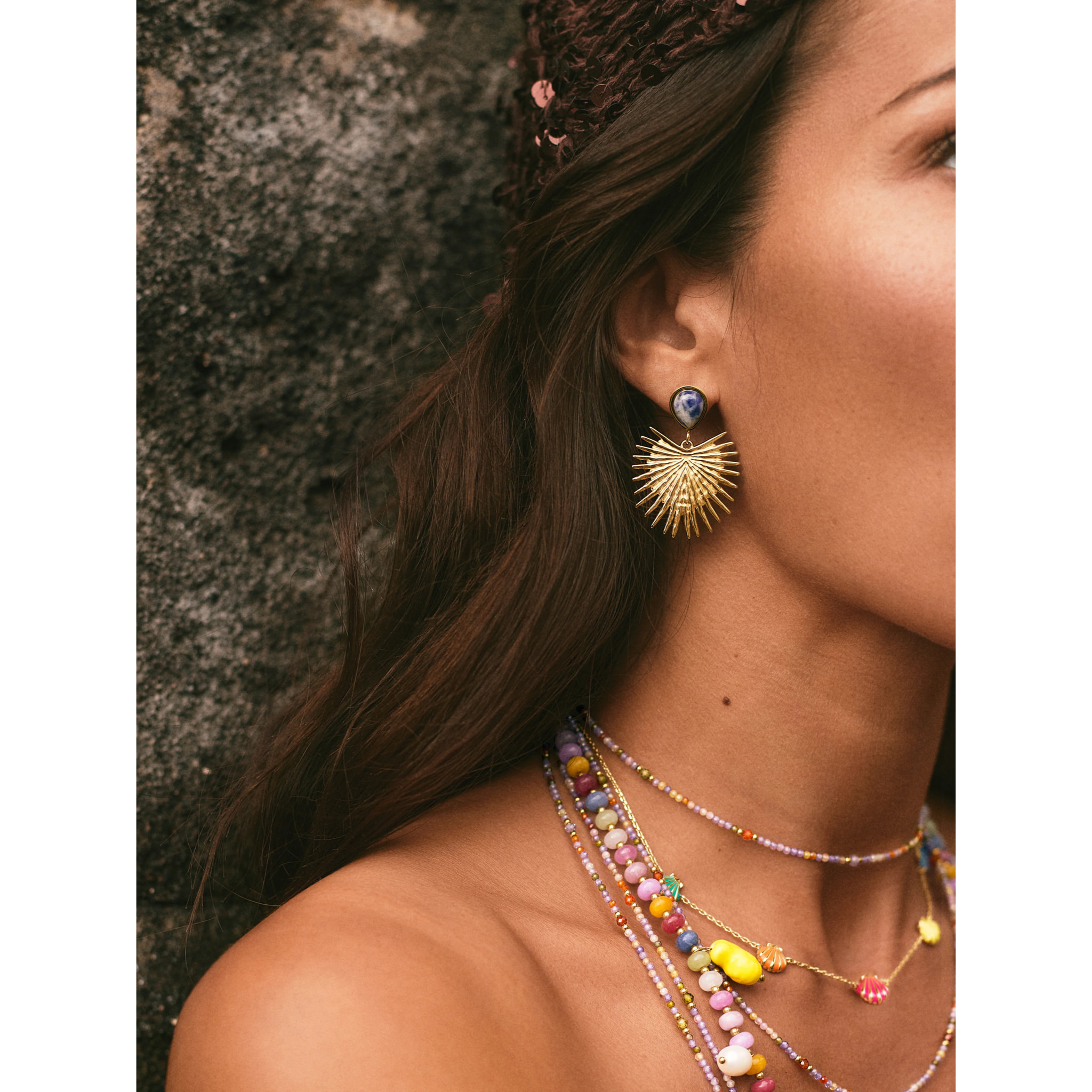 Pendientes Catalina Acero Baño Oro